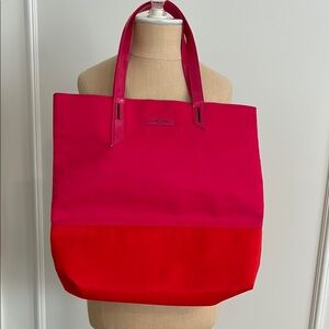 Lancome Vibrant Pink and Red/Orange Tote Bag, GUC
